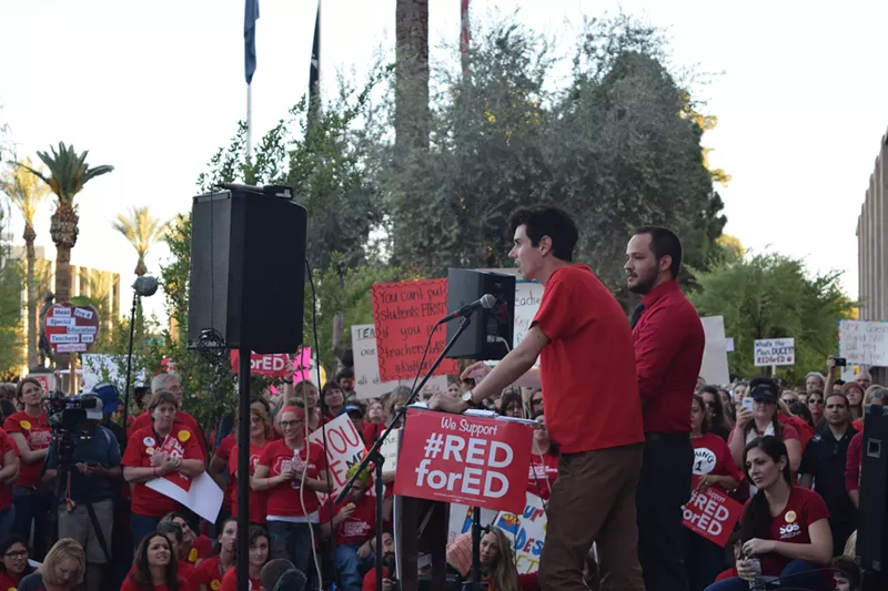 Image: Noah Karvelis, left, and Dylan Wegela have indicated that a school "walk-in" event next week could precede a statewide school walkout.