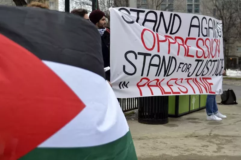 Image: A BDS rally at McGill University in Montreal.