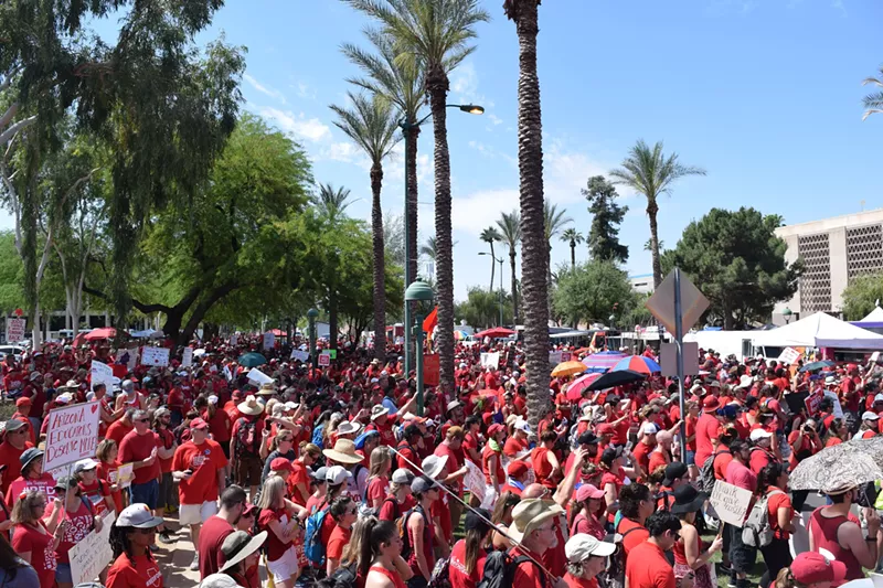Image: Arizona educators swarmed the Capitol for a second day of protest during a statewide school walkout.