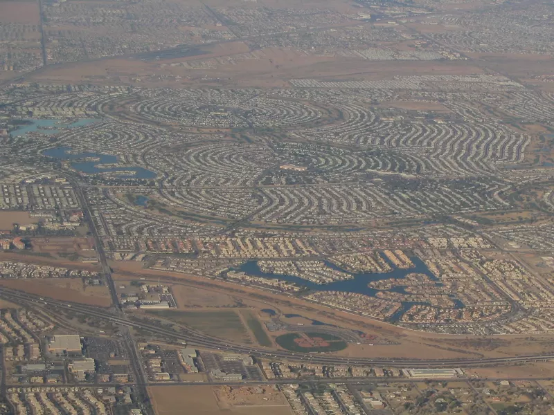 Image: Does it make sense to build in a desert? Yes, Arizona's leaders maintain, despite an ongoing drought with no end in sight. Above, Sun City, Arizona.