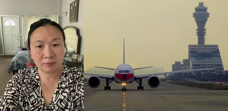 Image: Local small business owner Sue Jiang was pulled off a plane by authorities on August 29 in Shanghai and has been detained ever since. and detained on the way to her father's funeral in China three months ago. Her family and friends are still waiting to find out why.
