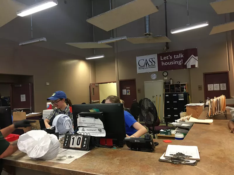Image: The entrance to the Central Arizona Shelter Service in September 2019.