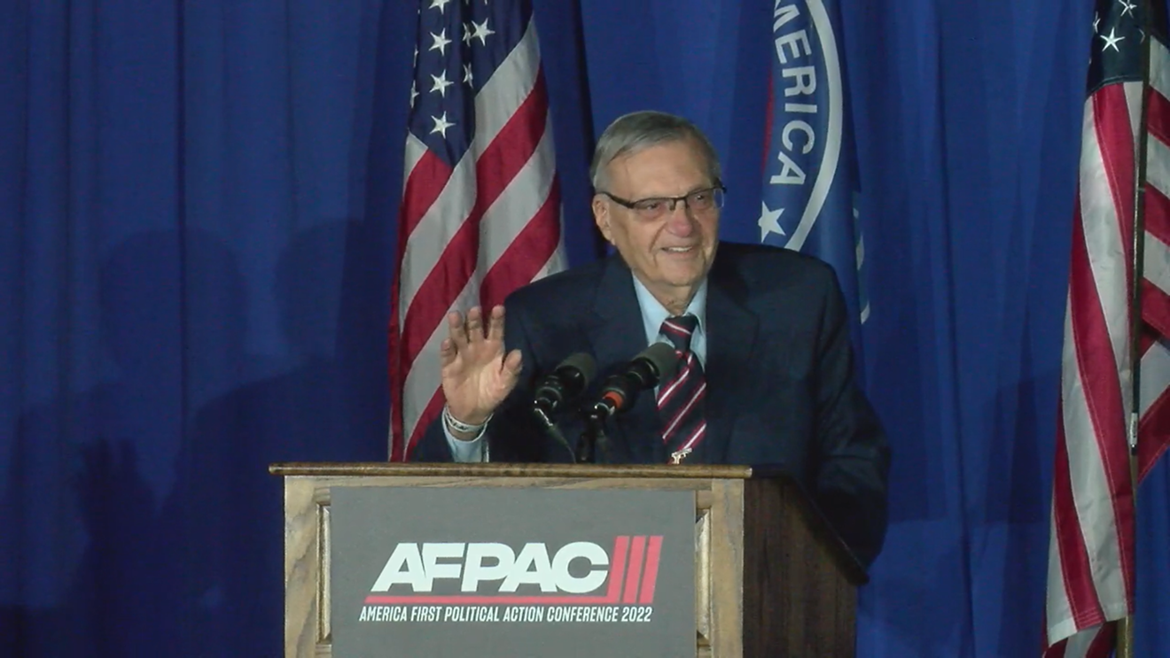 The 89-year-old former Maricopa County Sheriff Joe Arpaio gave a 40-minute speech to supporters recently.