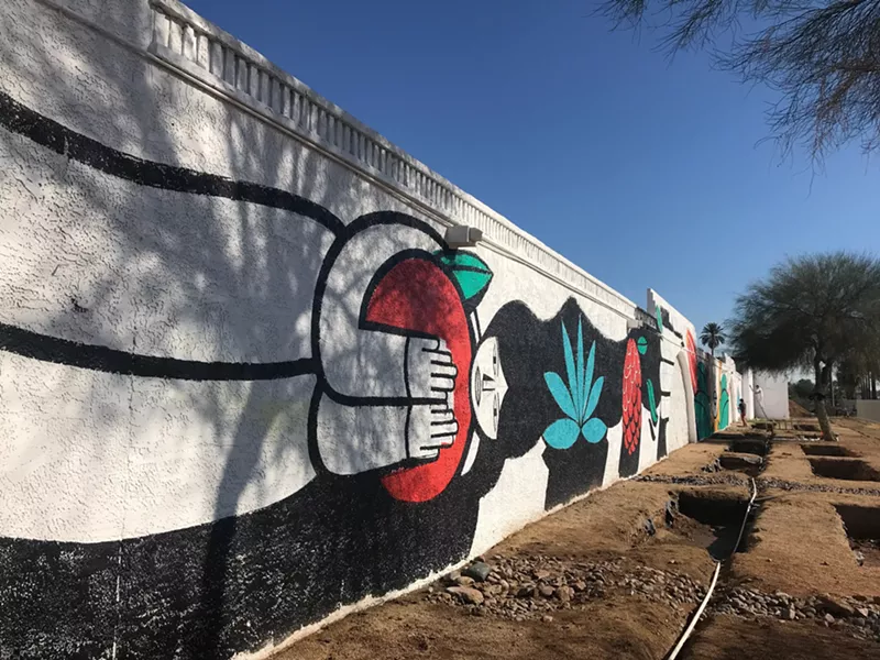 Image: This Garfield Elementary School wall that used to feature Fortoul Brothers artwork is all white now.