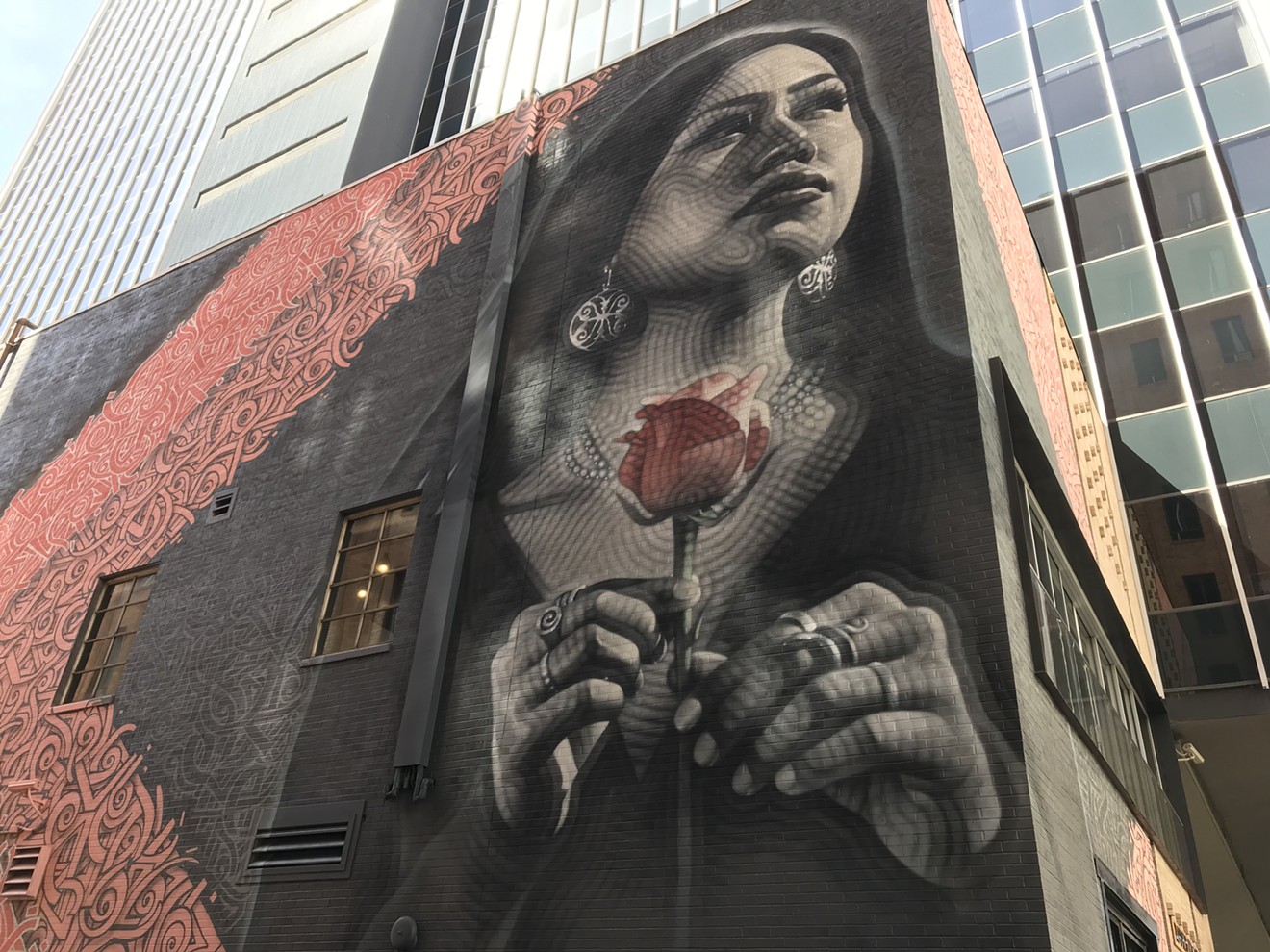 Exploring the detailed line work by El Mac and Breeze in downtown Phoenix.