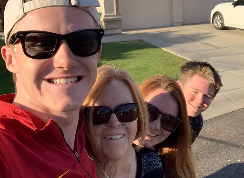 Image: Rita Lawlor with her children (from left to right) Timmy, Carly, and Isaac, one week after she was discharged from the hospital.