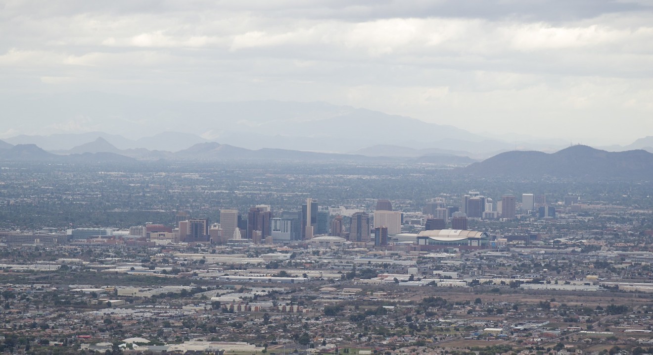 Phoenix on a hazy day. Wildfires have helped cause ozone, a pollutant that can cause respiratory distress in young children.