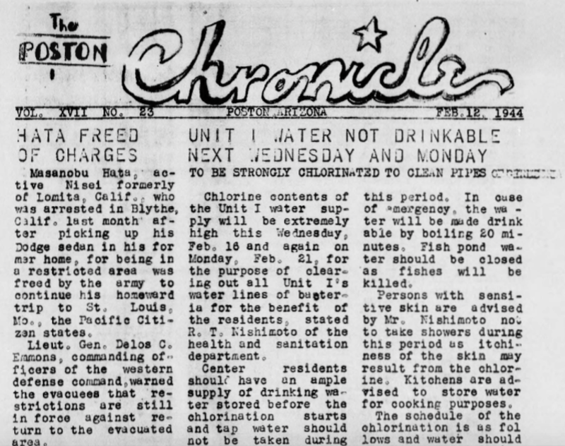 Image: An issue of the Poston Chronicle.