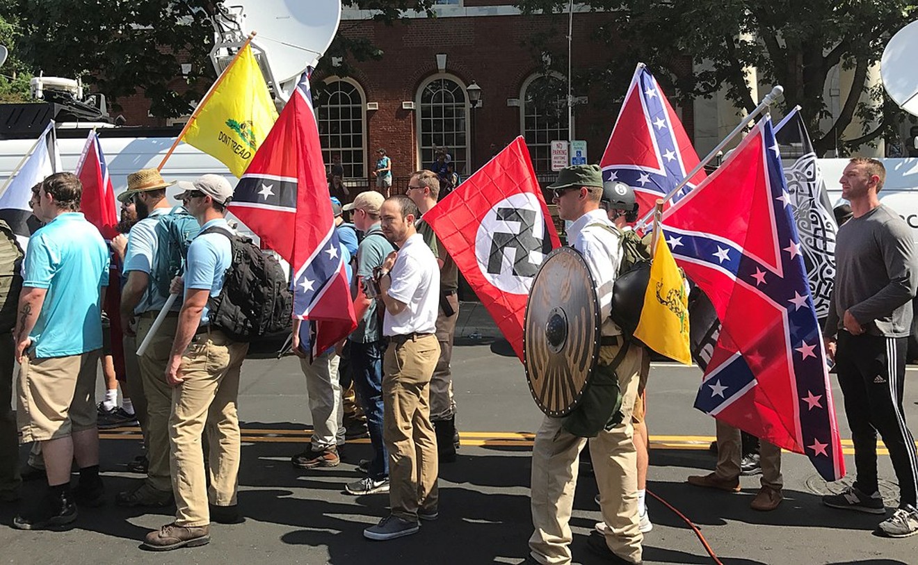 The August 2017 Unite the Right Rally in Charlottesville, Virginia.
