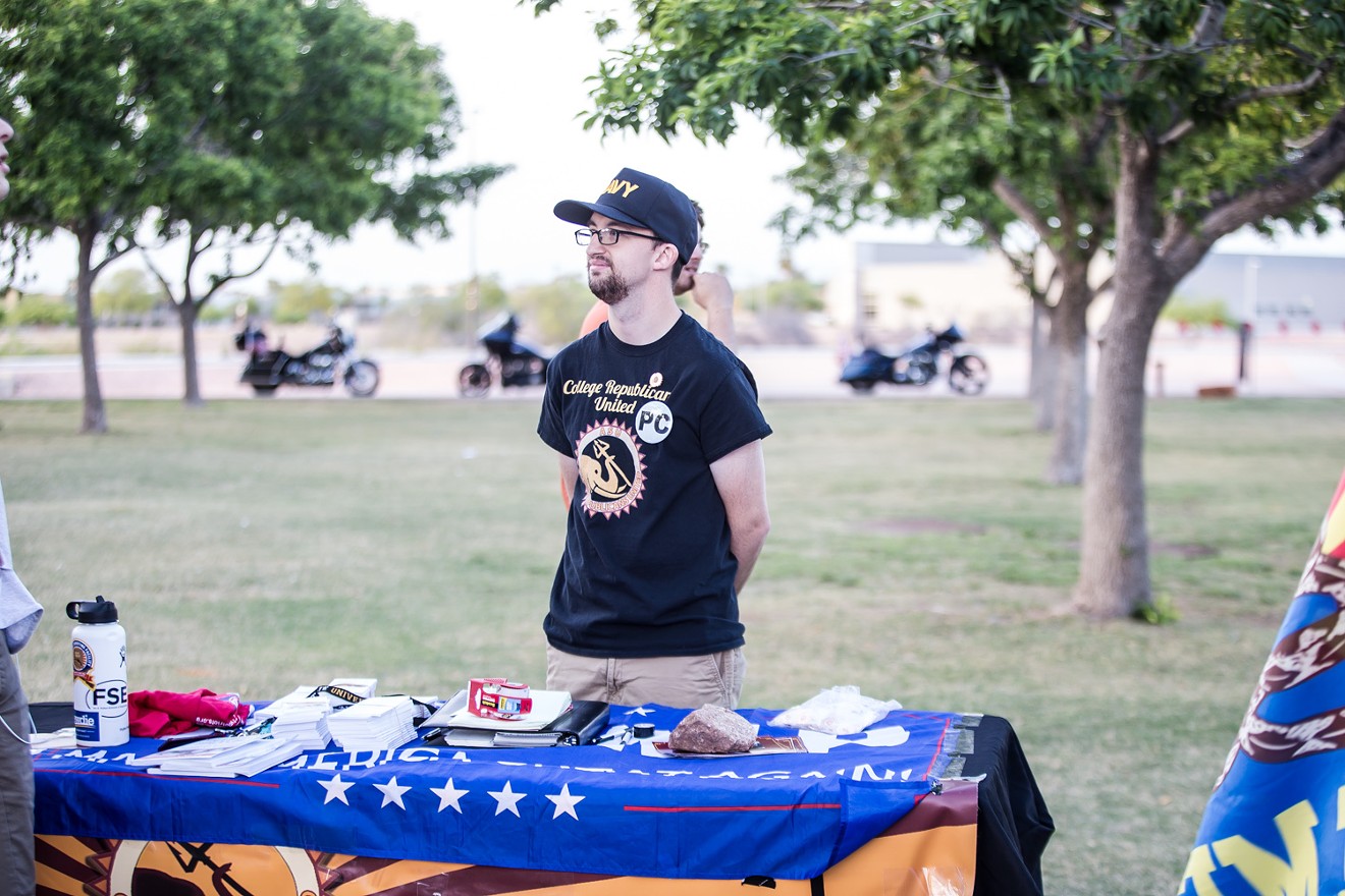 Arizona State University's College Republican United, known for its leaked racist chat logs, tabled at the event.