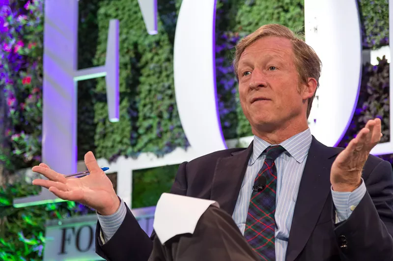 Image: Tom Steyer at a conference in 2013. The billionaire Trump foe created a political action organization, NextGen America, which is funding a ballot initiative to amend the Arizona Constitution.