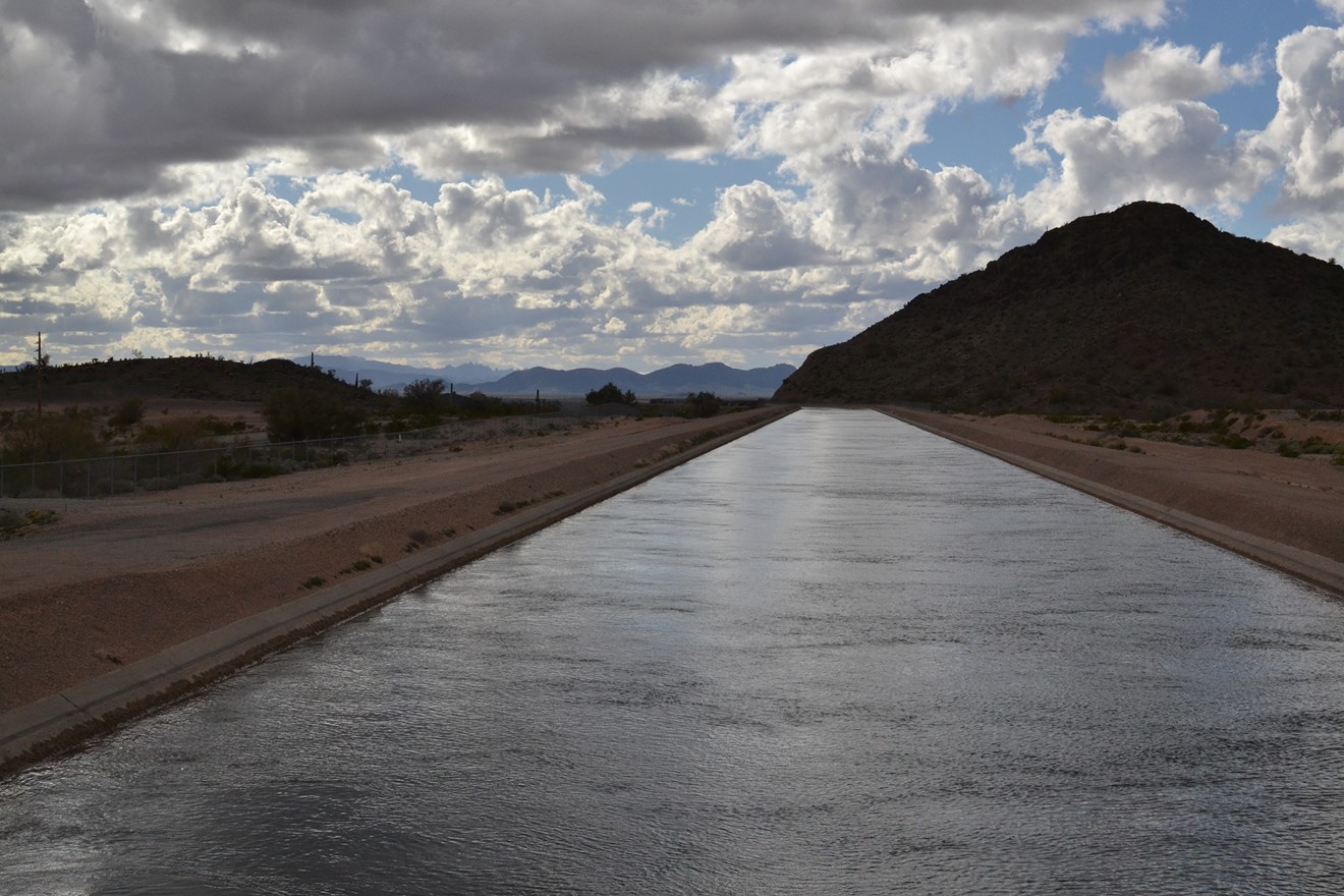 The Central Arizona Project canal transports water from the Colorado River, which supplies Arizona with up to 40 percent of its water.