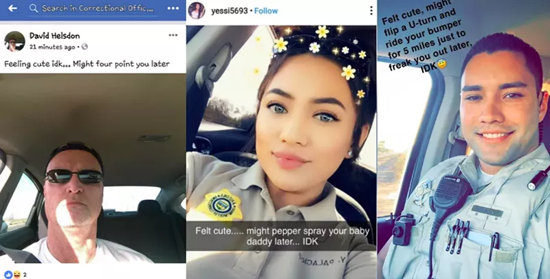 Image: #Feelingcute photos from three Arizona law enforcement officers.