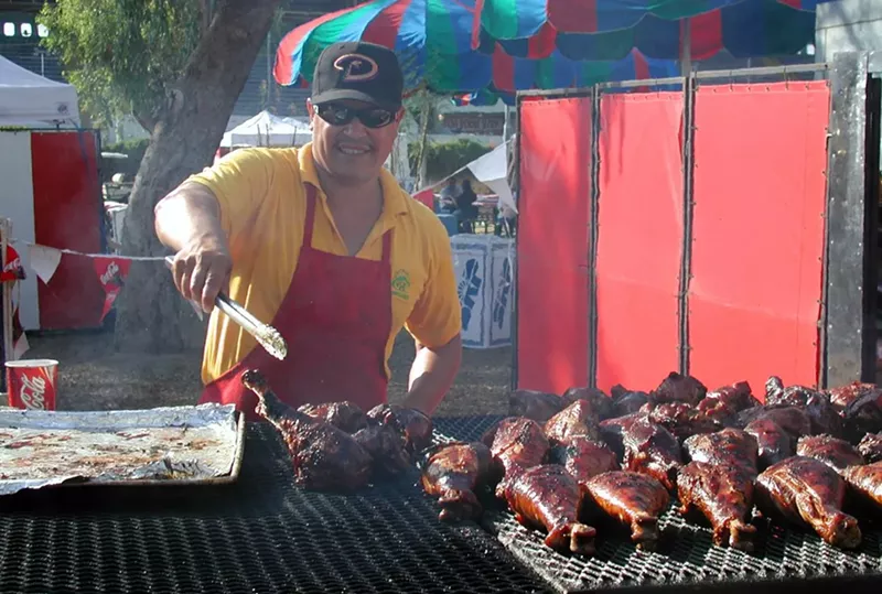 Image: Turkey legs are nice, but bacon-wrapped hog legs are nicer.