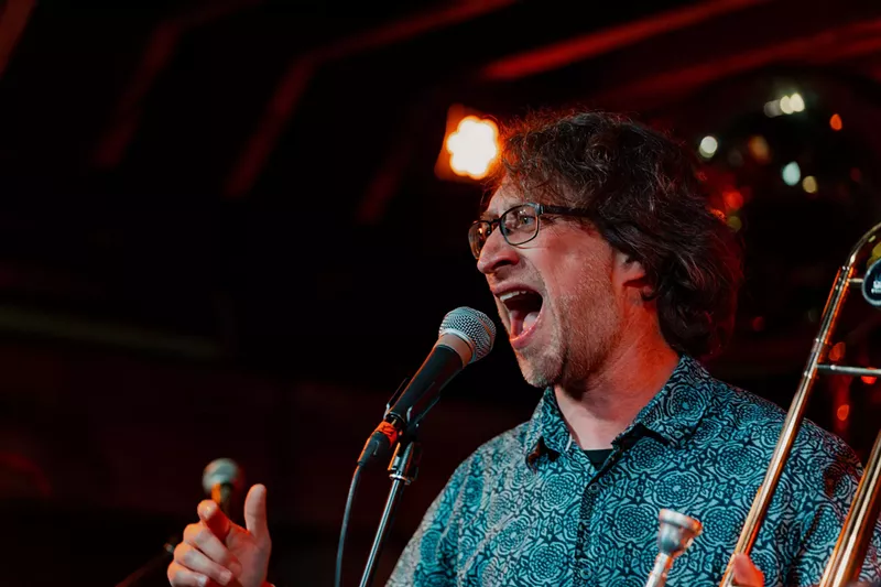 Image: Bad Cactus Brass Band perform at Valley Bar on Nov. 22.