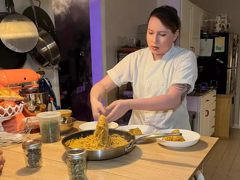 Image: Chef Aliya Waldman created The Chartreuse Dinner Club, a weed-infused dinner series held at her home.