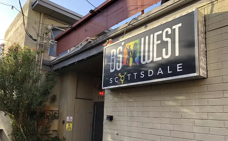 Image: The exterior of the BS West bar in Scottsdale.