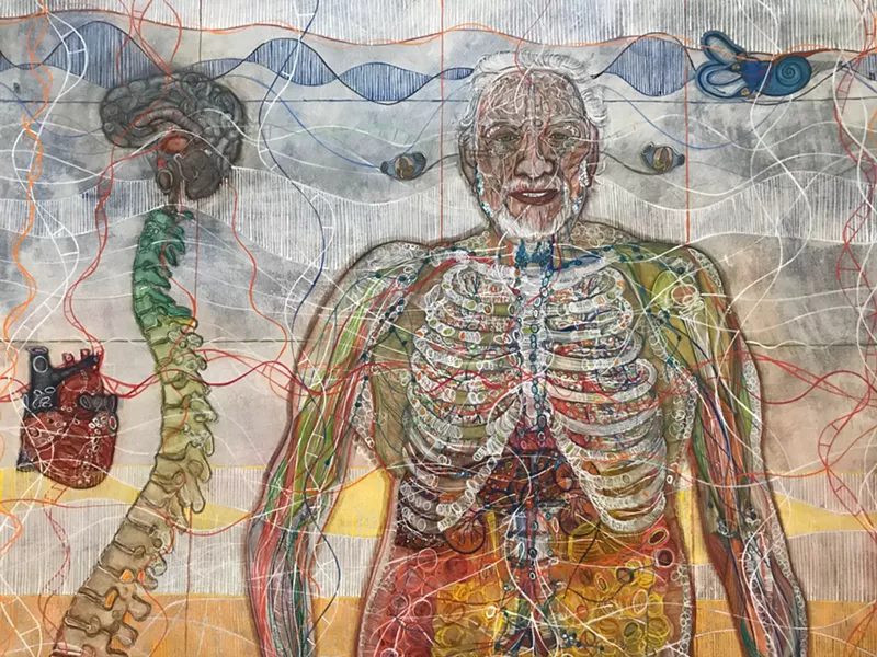 Image: Detail of Monica Aissa Martinez's portrait of her father.