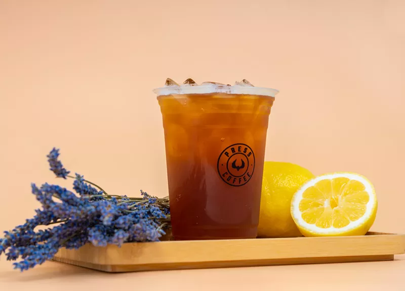 Image: Press Coffee's lavender lemon cold brew is its seasonal shaker that unites cold brew, lemonade and lavender syrup.