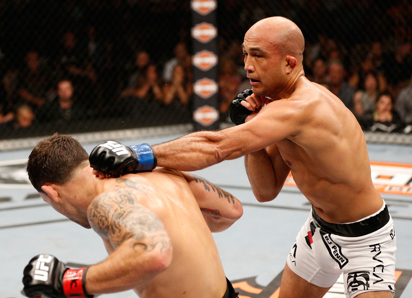 BJ Penn (right) will be returning to the Octagon this Sunday in Phoenix.