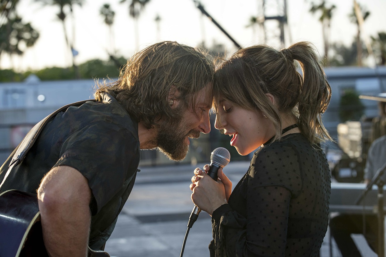Bradley Cooper (left) makes his directorial debut and costars with Lady Gaga in the latest version of A Star Is Born, in which aging rock ’n’ roller Jackson Maine discovers Ally, a struggling cabaret performer who goes on to gain pop fame.
