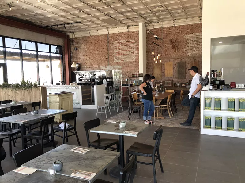 Image: The interior of Roland's, coffee bar up front.