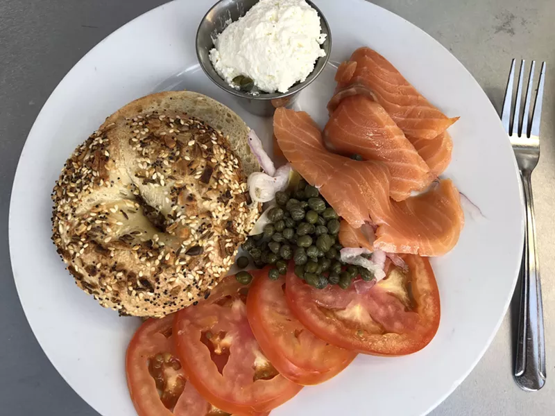 Image: A DIY everything bagel with lox.