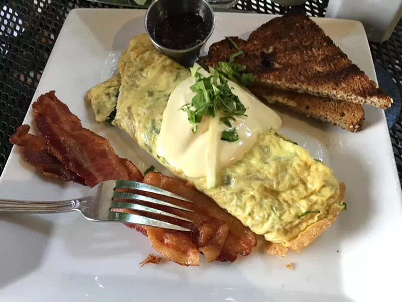 Image: Omelet with melted brie.