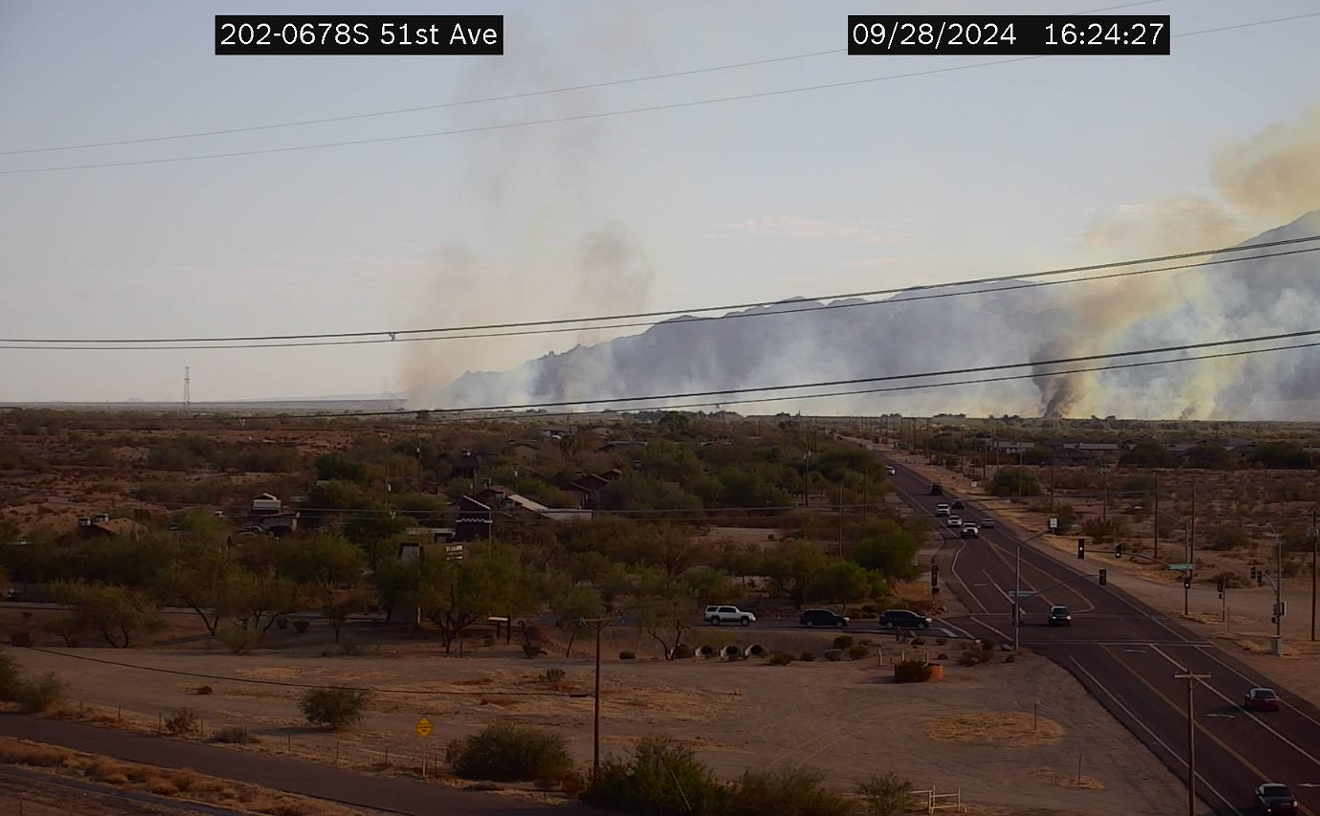 Brush fire burning in Gila River Indian Community south of Phoenix