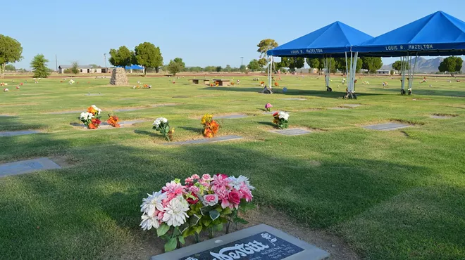a cemetery on a sunny day