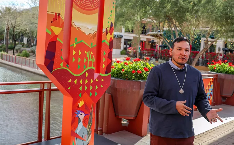 Image: Cactus basketball hoop artworks honor Indigenous community as Final Four nears