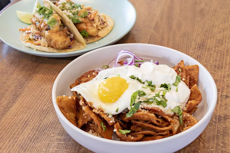 Image: Chilaquiles and fish tacos from The Bread and Honey House.