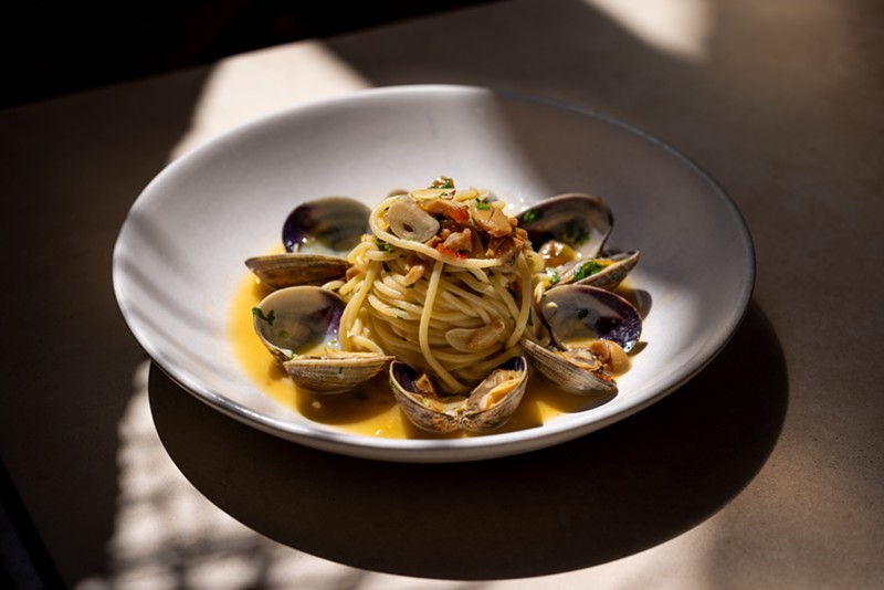 Coastal Italian dishes, such as Spaghetti Alle Vongole, are items from Élephante's Santa Monica menu that will be served in Scottsdale.