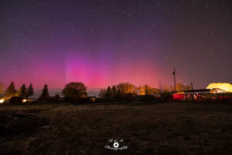 Image: A photo of the northern lights over Eagar, Arizona in April 2023.