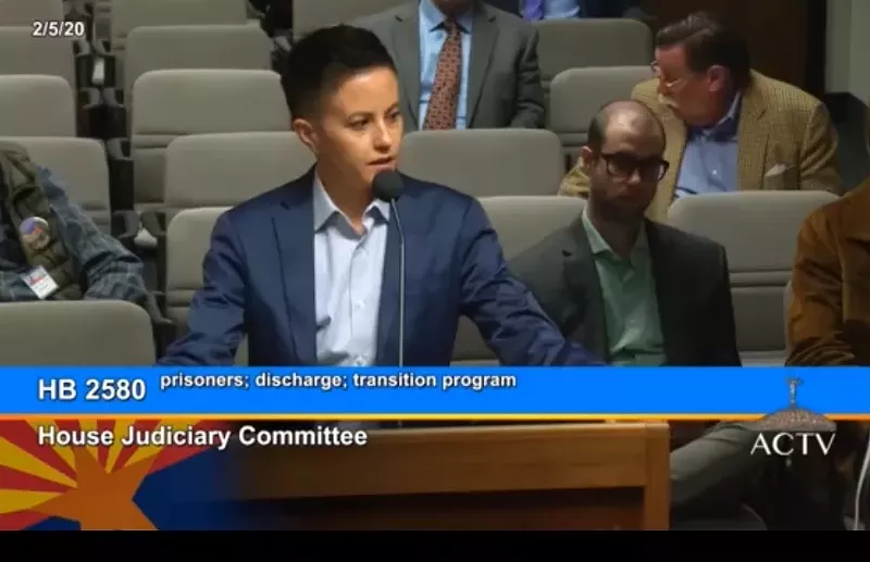Image: Danielle Sutherland speaks before the House Judiciary Committee