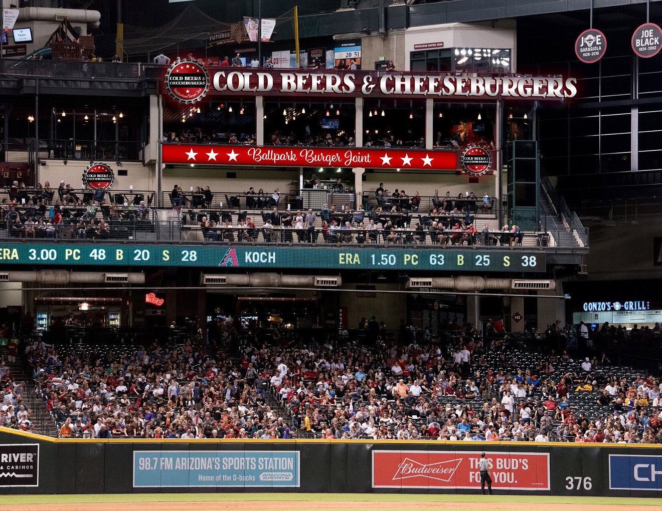 Cold Beers & Cheeseburgers will be located on the top deck at Chase Field.