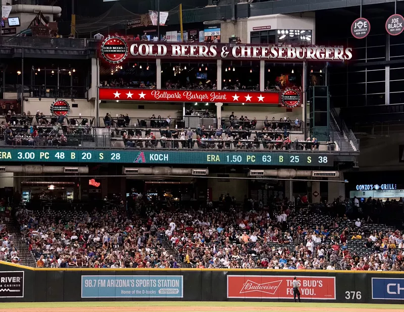Image: Cold Beers & Cheeseburgers will be located on the top deck at Chase Field.