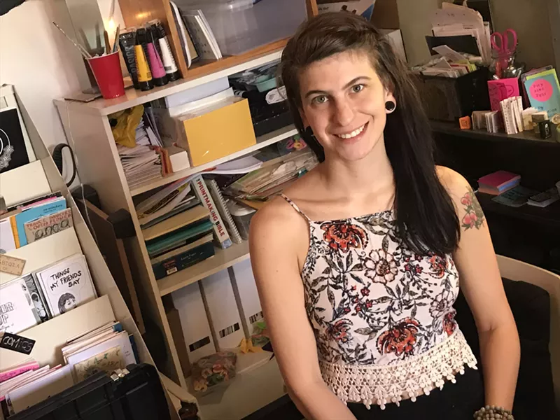 Image: Charissa Lucille of Wasted Ink Zine Distro in pre-pandemic days.