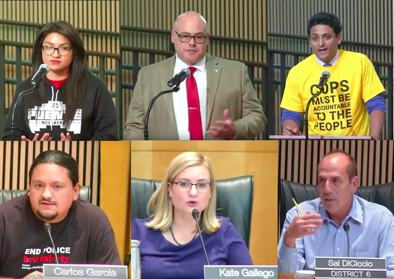 Image: Top, left to right: Maria Castro, Britt London, Jamaar Williams. Bottom, left to right: Carlos Garcia, Kate Gallego, Sal DiCiccio.