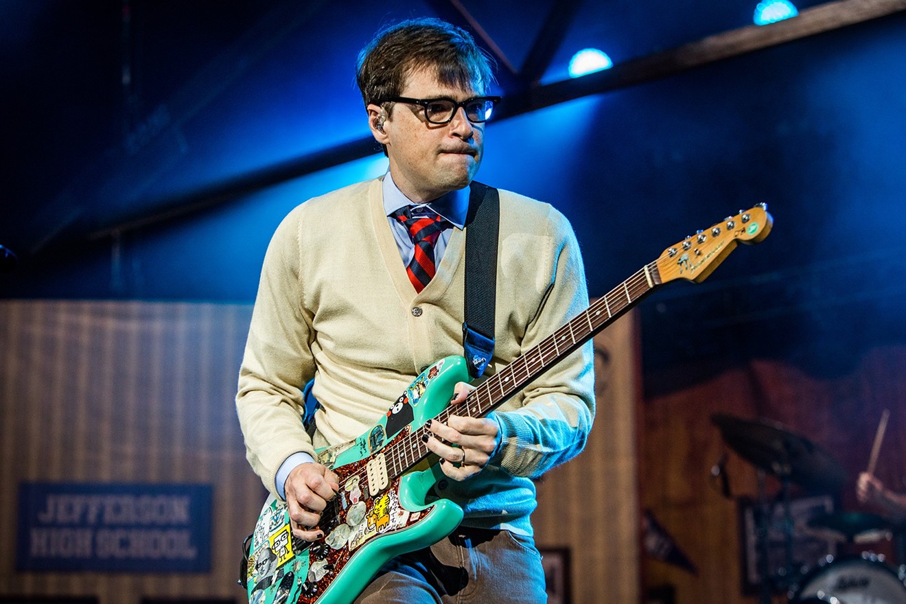 Rivers Cuomo rocks out just like Buddy Holly.
