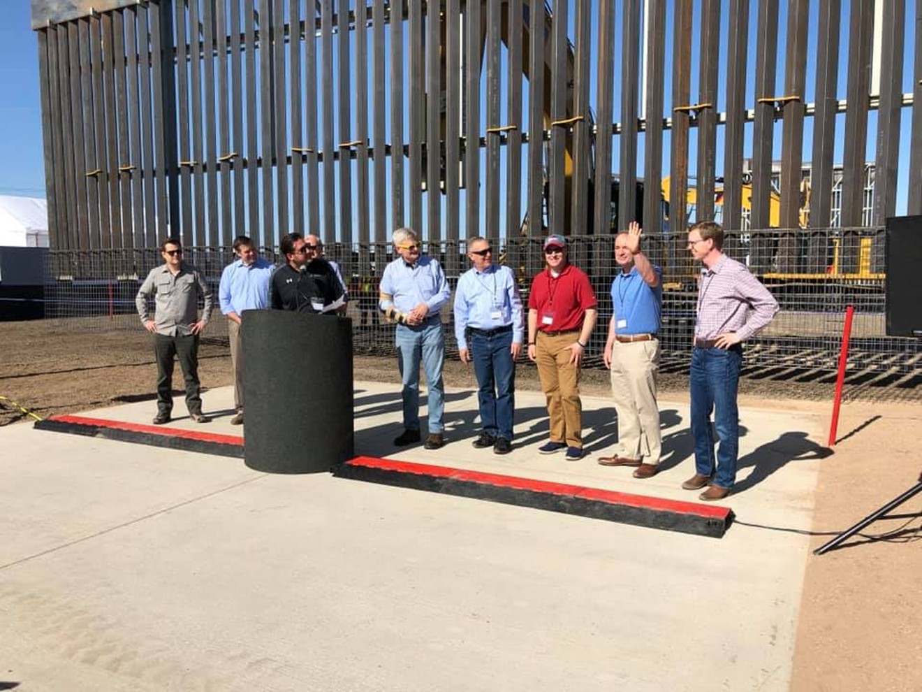 Several congressmen pose for a photo during a trip to Arizona to see the "crisis" on the U.S.-Mexico border.