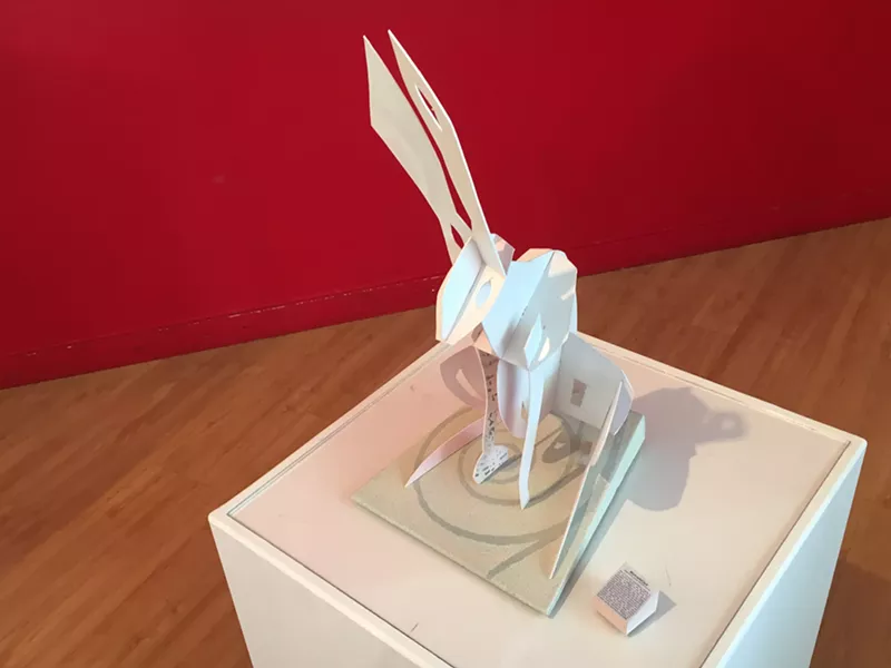 Image: A model of John Randall Nelson's sculpture, shown during a September 2016 open house.