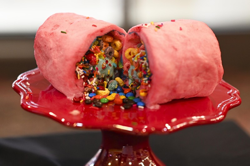 The Cotton Candy Burrito is the most colorful and outlandish food item to join the menu at State Farm Stadium this fall.