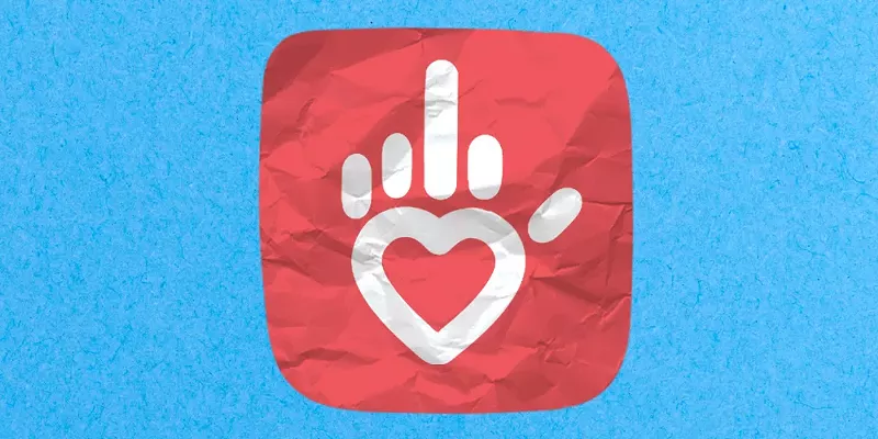 Image: the Phoenix Children's Hospital recognizeable logo — a heart as a palm of a hand with fingers spread wide — reconfigured to look like it's flipping the bird