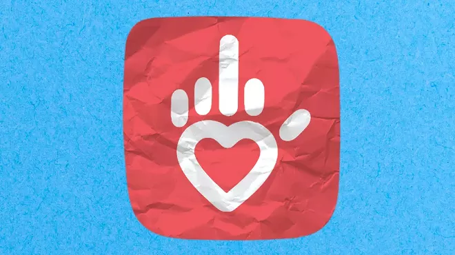 the Phoenix Children's Hospital recognizeable logo — a heart as a palm of a hand with fingers spread wide — reconfigured to look like it's flipping the bird