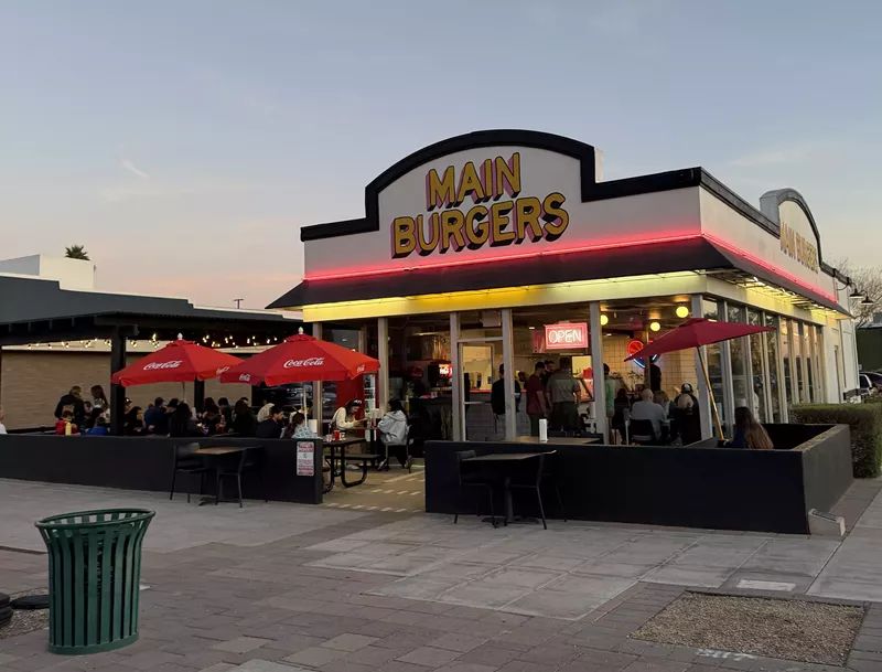 Image: Main Burgers serves a tight menu of craveable burgers with a whimsical retro charm in downtown Mesa.