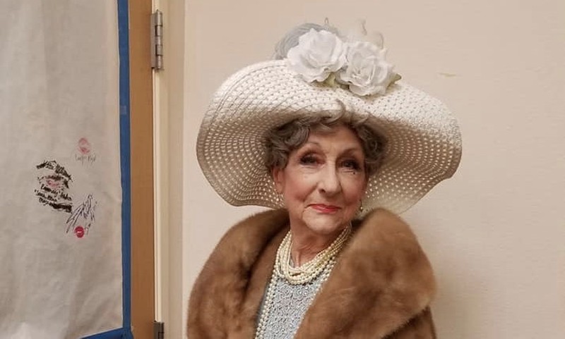 Joy Strimple in costume for a recent acting performance.