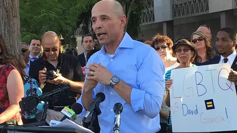 Image: Educator David Garcia announces that he will seek the Democratic nomination for governor of Arizona in 2018
