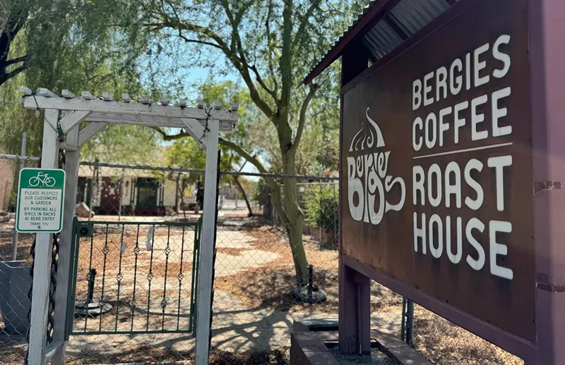 Image: Outside the former Bergies Coffee.