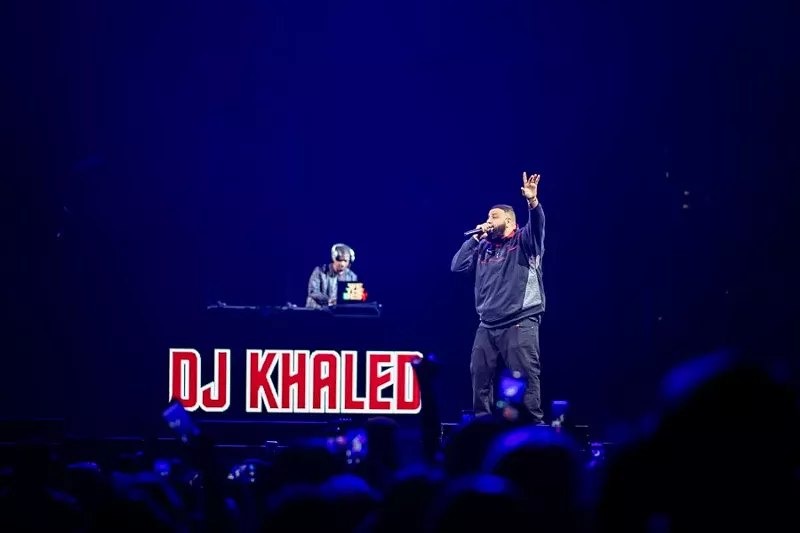 Image: DJ Khaled got the crowd pumped and ready for Demi.